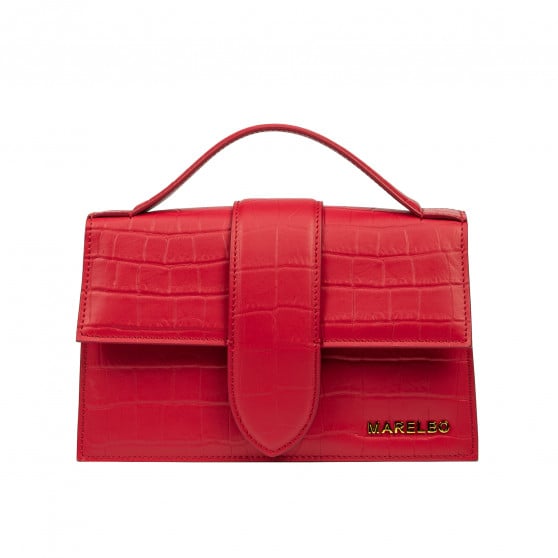 Damen Schultertasche 028g Kroko rot Damen Schultertasche 028g Kroko rot