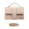 Damentasche Schultertasche 028g Croco Beige