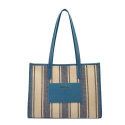 Damen-Strandtasche 031g Blau kombiniert