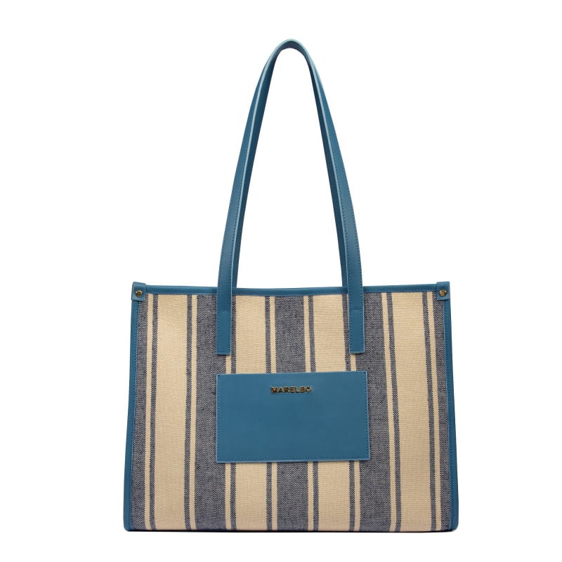 Damen-Strandtasche 031g Blau kombiniert
