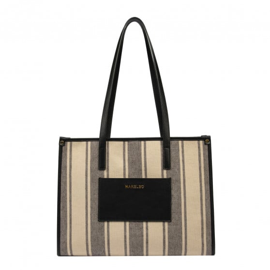 Damen-Strandtasche 031g Schwarz Kombiniert Damen-Strandtasche 031g Schwarz Kombiniert