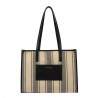 Damen-Strandtasche 031g Schwarz Kombiniert