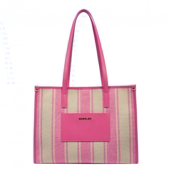 Strandtasche für Damen 031g Barbie-Rosa kombiniert Strandtasche für Damen 031g Barbie-Rosa kombiniert