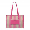 Strandtasche für Damen 031g Barbie-Rosa kombiniert