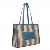 Damen-Strandtasche 031g Blau kombiniert