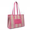 Strandtasche für Damen 031g Barbie-Rosa kombiniert