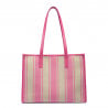 Strandtasche für Damen 031g Barbie-Rosa kombiniert