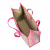 Strandtasche für Damen 031g Barbie-Rosa kombiniert