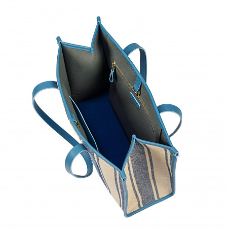 Damen-Strandtasche 031g Blau kombiniert