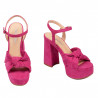 Damensandalen 1310 Rosa Velours 01