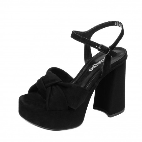 Damen Sandalen 1310 schwarz Veloursleder
