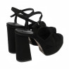Damen Sandalen 1310 schwarz Veloursleder