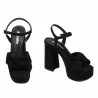Damen Sandalen 1310 schwarz Veloursleder