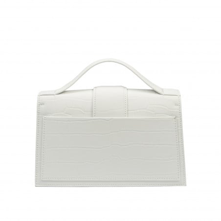 Damentasche Schultertasche 028g 01 Croco Weiß