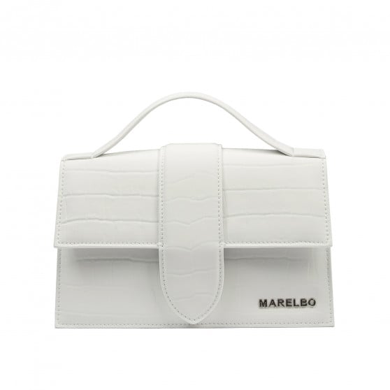 Damentasche Schultertasche 028g 01 Croco Weiß Damentasche Schultertasche 028g 01 Croco Weiß
