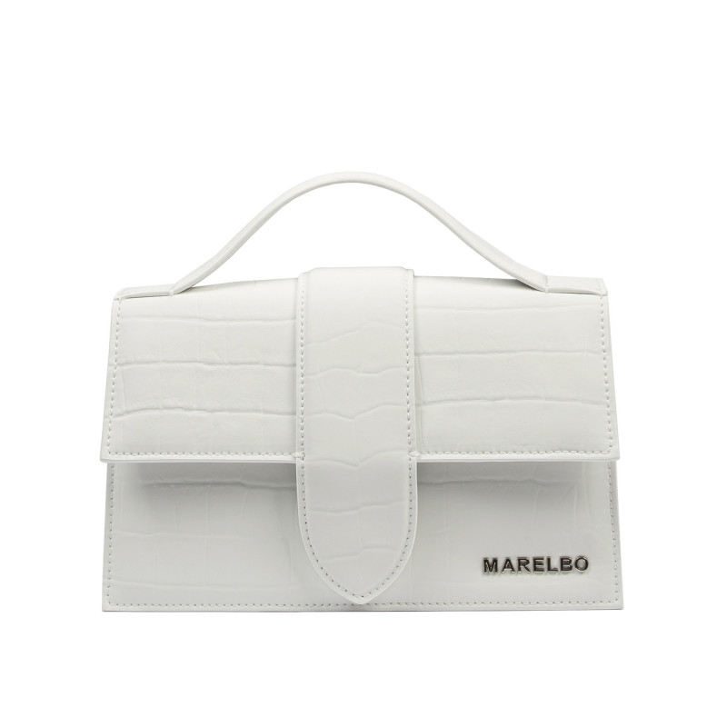 Damentasche Schultertasche 028g 01 Croco Weiß