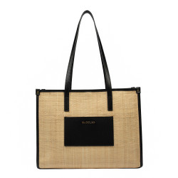 Damen Strandtasche 031g aus kombiniertem Rattan