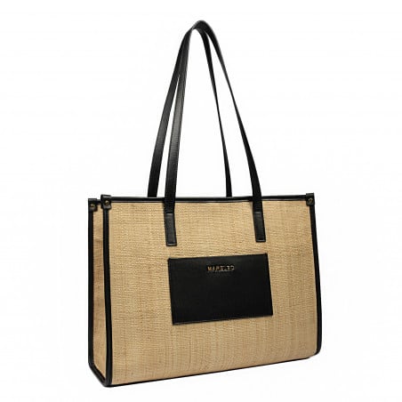Damen Strandtasche 031g aus kombiniertem Rattan