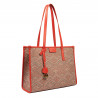 Damentasche für den Strand 031-1g rosa gemustert kombiniert+orange