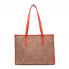 Damentasche für den Strand 031-1g rosa gemustert kombiniert+orange