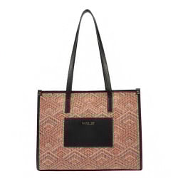 Damenschultertasche für den Strand 031g mit rosa kombiniertem Motiv