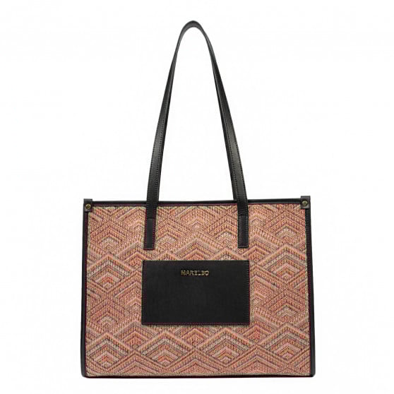 Damenschultertasche für den Strand 031g mit rosa kombiniertem Motiv