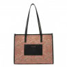 Damenschultertasche für den Strand 031g mit rosa kombiniertem Motiv