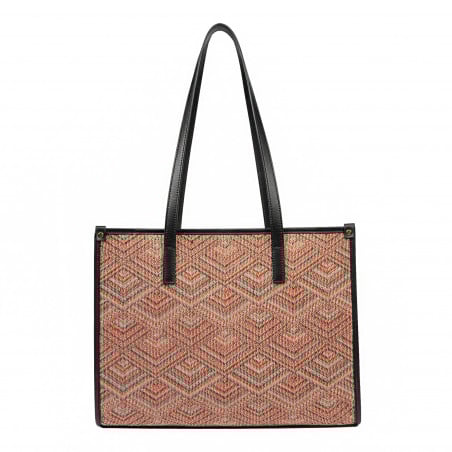 Damenschultertasche für den Strand 031g mit rosa kombiniertem Motiv