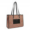 Damenschultertasche für den Strand 031g mit rosa kombiniertem Motiv