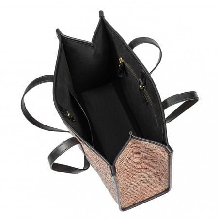 Damenschultertasche für den Strand 031g mit rosa kombiniertem Motiv
