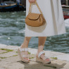 Damen Sandalen 5107 Beige Perlmutt kombiniert