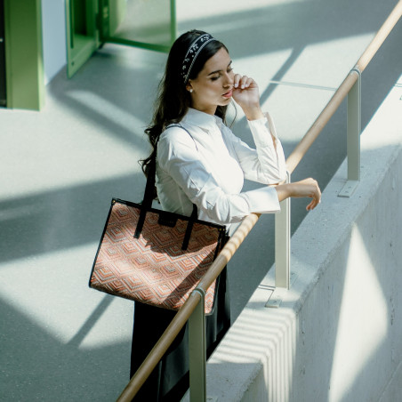 Damentasche für den Strand 031-1g rosa kombiniert motiv