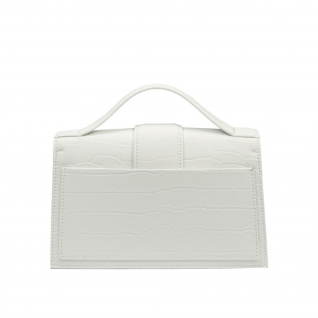Damentasche Schultertasche 028g Croco Weiß