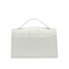 Damentasche Schultertasche 028g Croco Weiß