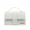 Damentasche Schultertasche 028g Croco Weiß