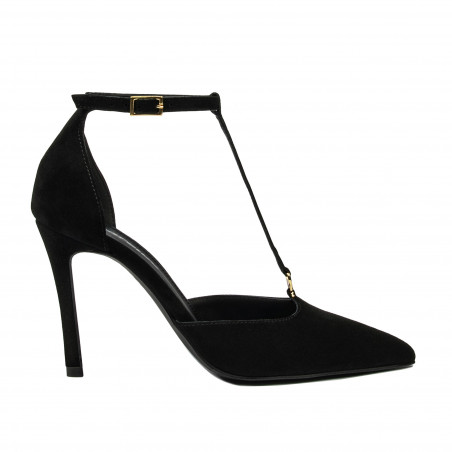 Elegante Damenschuhe 1323 schwarzer Velours