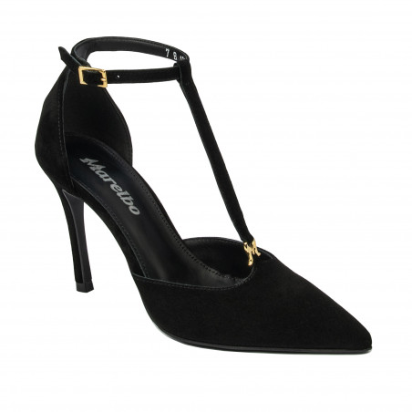 Elegante Damenschuhe 1323 schwarzer Velours