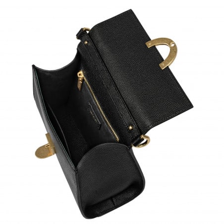 Damentasche Schultertasche 032g schwarz Kaviar