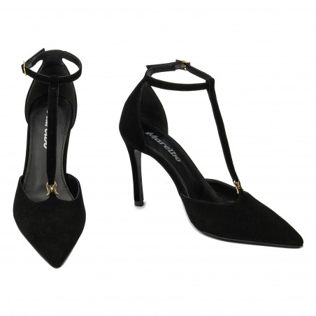 Elegante Damenschuhe 1323 schwarzer Velours