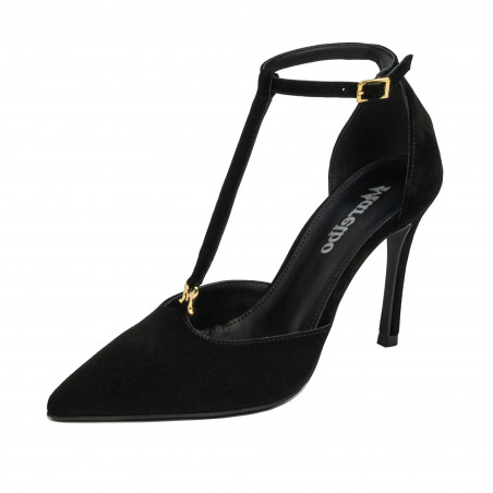 Elegante Damenschuhe 1323 schwarzer Velours