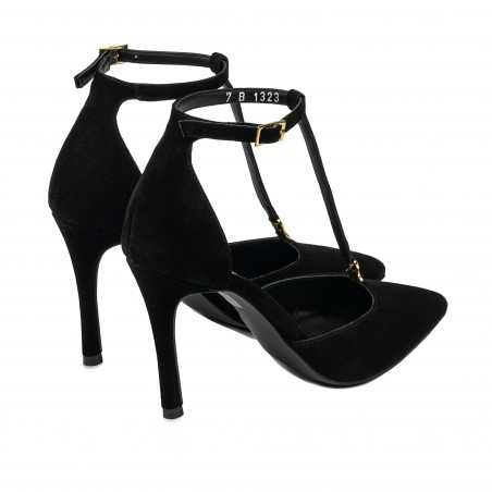 Elegante Damenschuhe 1323 schwarzer Velours