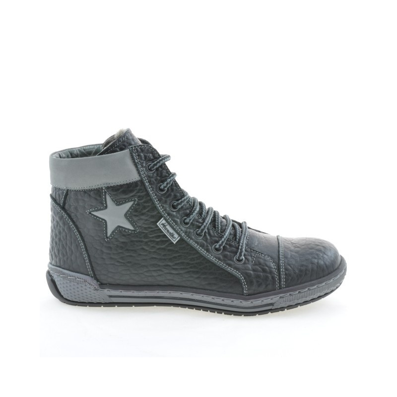 Damenstiefel 3274 schwarz+grau