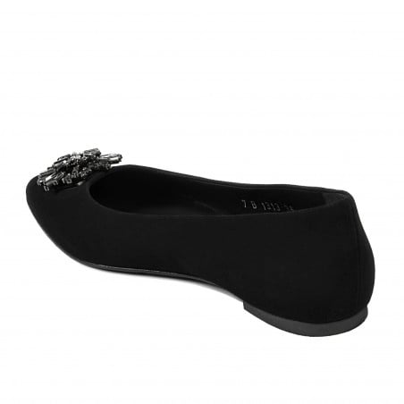 Damen Ballerinas 1313 schwarz Velours