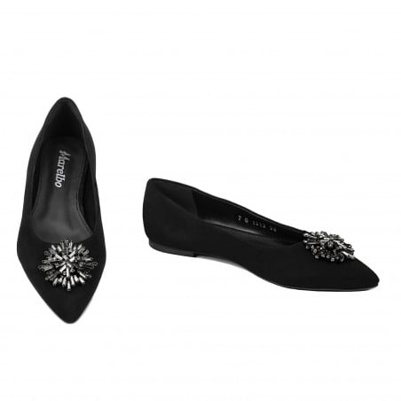 Damen Ballerinas 1313 schwarz Velours