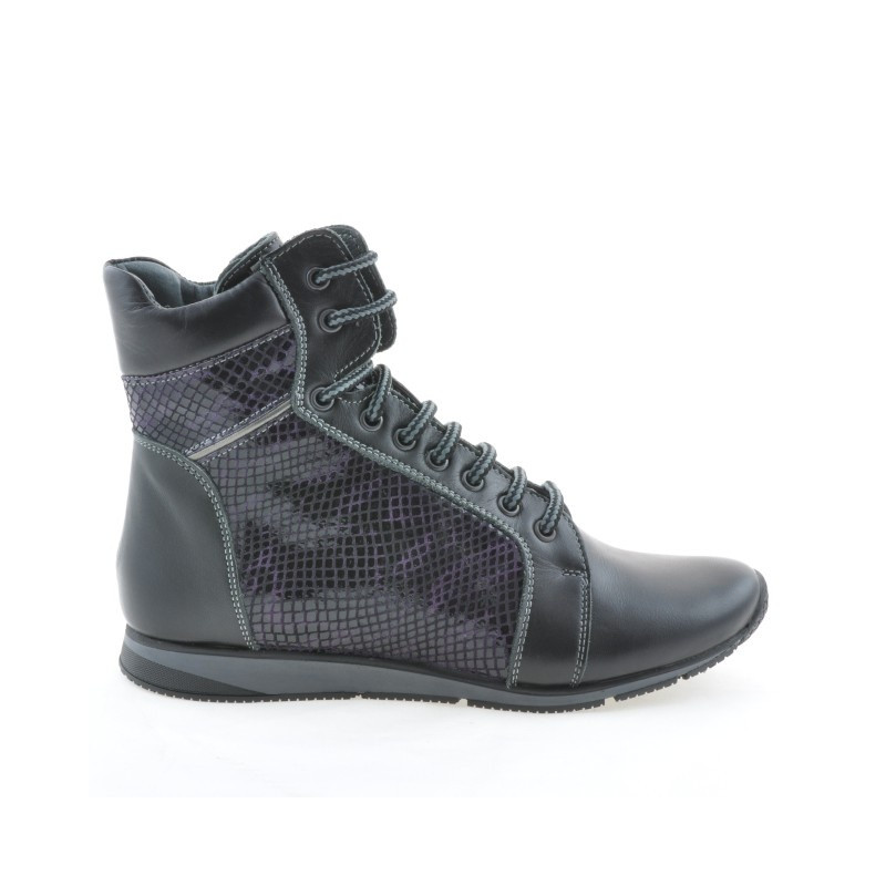 Damenstiefeletten 3275 in Schwarz kombiniert
