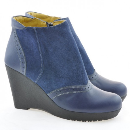 Damenstiefel 3268 Indigo Velours kombiniert