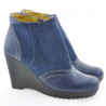 Damenstiefel 3268 Indigo Velours kombiniert