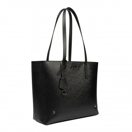 Damentasche Schultertasche 034g schwarz Safiano