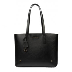 Damentasche Schultertasche 034g schwarz Safiano