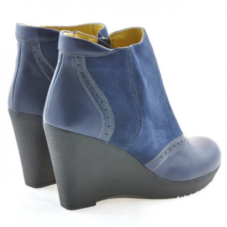 Damenstiefel 3268 Indigo Velours kombiniert